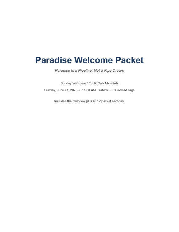 First page preview of the Paradise Welcome Packet